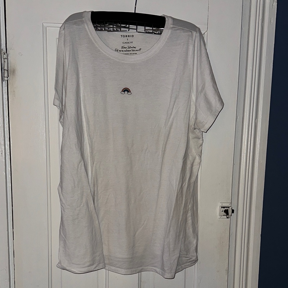 Torrid White Graphic rainbow tee